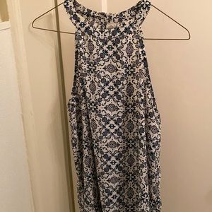 Blue patterned halter top